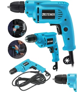 Steiner Alman 1400 Watt 10 Mm Professional Bakır Sargılı Kablolu Darbesiz Vidalama Matkap Mavi (Çok Renkli)