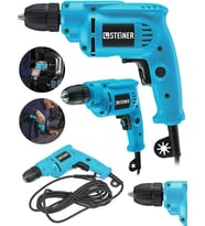 Steiner Alman 1400 Watt 10 Mm Professional Bakır Sargılı Kablolu Darbesiz Vidalama Matkap Mavi (Çok Renkli)