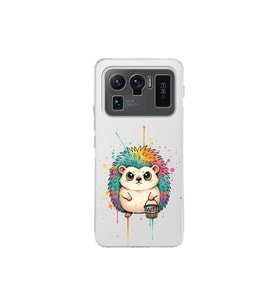 Xiaomi Mi 11 Ultra ile Uyumlu Splash Kirpi Tasarımlı Şeffaf Silikon Kılıf