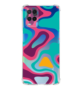 PrintiFy Oppo A54 Uyumlu Köşe Korumalı Renkli Desen Tasarımlı Şeffaf Silikon Kılıf