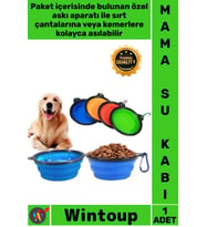 #Mama Taşınabilir Silikon Askı Aparatlı Pratik Akordeon Şık Katlanabilir Kedi Köpek Mama Su Kabı