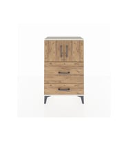 Arges Komodin Tek Raflı 2 Çekmeceli 2 Kapaklı 60x30x96 Aytaşı-Çam