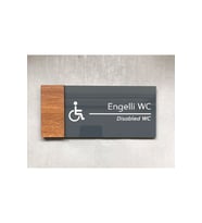 Wooden Serisi Engelli WC Yönlendirme Levhası