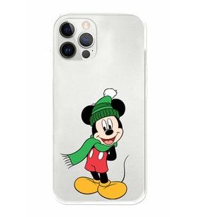 Apple iPhone 12 Pro Max Uyumlu Kamera Korumalı Tıpalı Kapak Mickey Mouse TasarımlıŞeffaf Kılıf