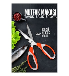 Turk Mutfak Makası - Tavuk Kesme Makası Balık Temizleme Makası Salata Hazırlama Makası
