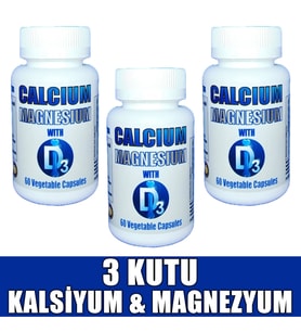Kalsiyum Magnezyum Vitamin D3 180 Kapsül (3 KUTU)