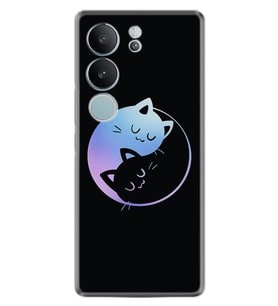 Vivo V29 Kılıf Silikon Desen Özel Seri Love Cats 1604