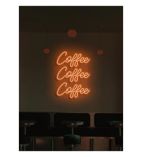 Coffee Coffee Coffee Yazılı Neon Tabela