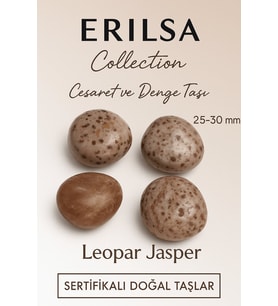 Sertifikalı Leopar Jasper Taşı Kütle 25–30 mm Cesaret Güç ve Denge Enerjisi Taşı (Çok Renkli)