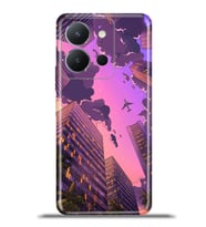 Vivo Y36 Kapak HD Renkli Dizayn Silikon Kılıf - Pink Sky