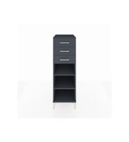 Kronos Dolap 2 Raflı 3 Çekmeceli 44x59x134 Antrasit-Antrasit