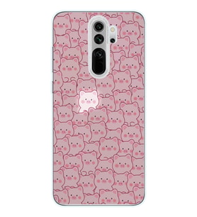 Redmi Note 8 Pro Uyumlu Cute Pink Pig Tasarımlı Şeffaf Telefon Kılıfı