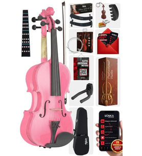 Midex HGA24PİNK-PAK Pembe 1/2 Çocuk Kemanı Seti (Yastık Susturucu Çanta Yay Reçine)