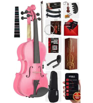 Midex HGA24PİNK-PAK Pembe 1/2 Çocuk Kemanı Seti (Yastık Susturucu Çanta Yay Reçine)