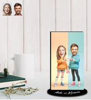Kişiye Özel Sevgililer Günü Karikatür Ahşap Biblo Model 57