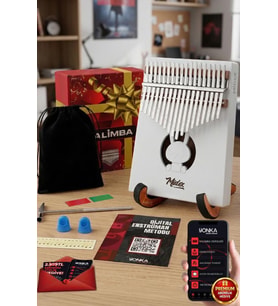 Midex KLX-550-PAK Beyaz Renk Gerçek Ağaç Kalimba 17 Tuşlu Full Set