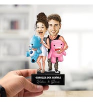 Kişiye Özel Ponçik Sevgililer Sevgiliye Hediye Karikatürlü Biblo