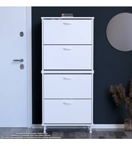 Modilayn UMAY' 2 Li Antre Hol 72 x 168 x 25, 5 cm’ lik 4 Düşer Kapak 8 Göz Bölmeli Ayakkabılık