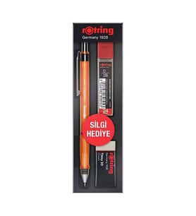 Rotring Visuclick Versatil+Min+Silgi 3’lü Okul Seti- 0.5 mm Turuncu