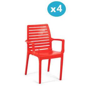 Omnipazar SY-2503 Plastik Adam Bahçe Koltuk Sandalye 4'lü Set