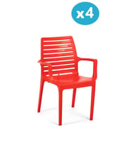 Omnipazar SY-2503 Plastik Adam Bahçe Koltuk Sandalye 4'lü Set