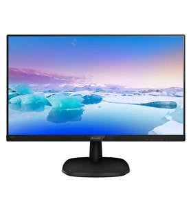 PHILIPS 243V7QJABF VLine 23.8" LED IPS 4ms 75Hz 1920x1080 FullHD VGA HDMI DP Multimedya (VESA) Siyah Monitör (Siy.Byz.Kareli Dsn.)