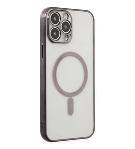 Newface Apple iPhone 14 Pro Kılıf Magneticsafe Lazer Silikon - Siyah