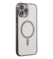 Newface Apple iPhone 14 Pro Kılıf Magneticsafe Lazer Silikon - Siyah