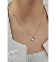 KALP KOLYE BAGET TAŞLI GOLD-ROSE-GÜMÜŞ RENK 925 AYAR GÜMÜŞ KOLYE (Gümüş)