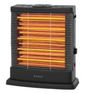 Şamdan SİYAH 3008 Buharlı Termostatlı Elektrikli Soba Isıtıcı SİYAH (Ekru-Siyah)