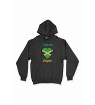 Kingston Jamaika Bayraklı Kalpli Siyah Sweatshirt Hoodie