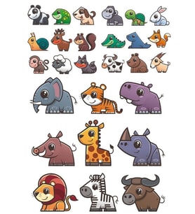 Sevimli Hayvanlar Sticker Set-2 27 Parça Telefon, Tablet, Defter, Laptop Sticker