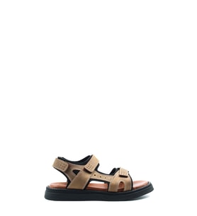 Hakiki Deri  Erkek Klasik Sandalet 018MAG422-609 (Kum)