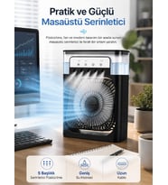 Serinletici Fan Type-C Bağlantı, Zamanlayıcı, 7 Renk Ambiyans Işığı