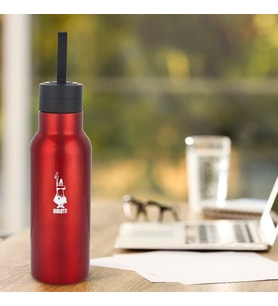 Termal Şişe - 500mL - Kırmızı Renk - Paslanmaz Çelik - Çift Katmanlı - 12 Saat Sıcak 24 Saat Soğuk Tutar - Hava Geçirmez Vidalı Kapak Özelliği - Özel Silikon Conta Sayesinde Sızdırmaz Şişe