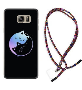 Samsung S7 Edge S20 Fe Plus Ultra S21 S22 Kılıf Boyun Asklı Rasta Silikon Love Cats 1604