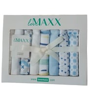 LOVEMAXX 230LV Bebek Karışık Desenli Mavi Yedili Ağız Mendili 