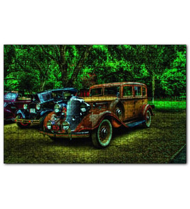 Cakapuzzle  Klasik Kahverengi Araba Görseli  Puzzle Yapboz MDF (Ahşap)