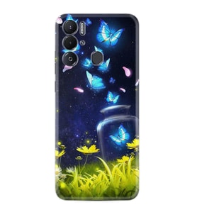 Tecno Pova Neo Kılıf Resimli Desenli Baskılı Silikon Flowers Fox 1309