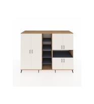 Kronos Dolap 13 Raflı 6 Kapaklı 220x59x163 Çam-Aytaşı/Antrasit