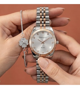 Bileklik Hediyeli Rose/Metalik Kadın Kol Saati 30 mm Jübile Çelik Bilezik Kesme Cam 2 Yıl Garantili
