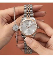 Bileklik Hediyeli Rose/Metalik Kadın Kol Saati 30 mm Jübile Çelik Bilezik Kesme Cam 2 Yıl Garantili