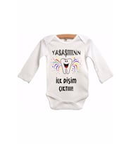 Yaşasın Ilk Dişim Çıktı Baskılı Bebek Zıbın Body