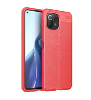 Xiaomi Mi 11 Lite Kılıf Pu-Deri Leather Pu Serisi Esnek Soft Ultra Protection (Kırmızı)