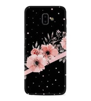 Samsung Galaxy J6 Plus Kılıf Desenli Silikon Güzel Kılıf Siyah Şerit Mermer 1298
