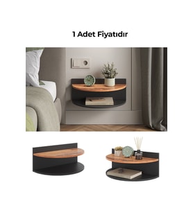 Duvara Monte Yarım Ay Lüx Komodin 45x25x25 cm 1 Adet