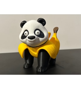 Banana Panda Figürü - 3D Yazıcı Tasarım Muz Panda Biblosu - Eğlenceli Masaüstü Aksesuarı