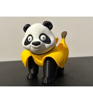 Banana Panda Figürü - 3D Yazıcı Tasarım Muz Panda Biblosu - Eğlenceli Masaüstü Aksesuarı