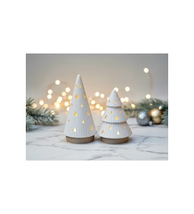 Yılbaşı Konsepti Ev Süsü Ledli 2'li Noel Ağacı, Ev Dekor Seti, Biblo Led Mumlar Hediye Christmas