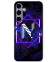 Galaxy S24 Plus Kılıf HD Desen Baskılı Kılıf - Dark Neon Yaprak N Harfi